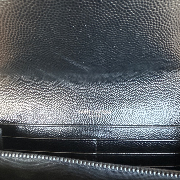 SOLD YSL Monogram Large Flap Wallet in Grained Leather - Picture 4 of 9